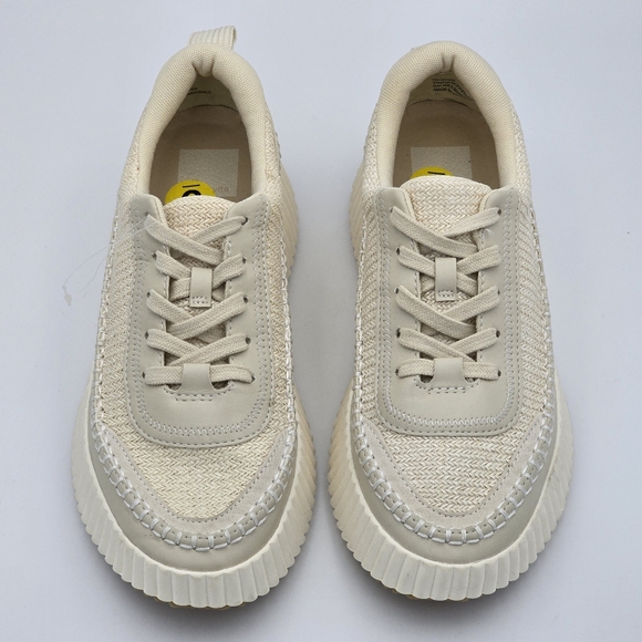 NWOT Dolce Vita Denae Dolan Lace-Up Platform Sneakers, Sandstone Knit, Women's 9 - Picture 4 of 16